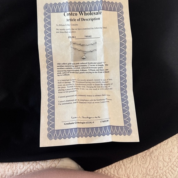 Gold Chain Bracelet with Pink Cultured Freshwater Pearls - Picture 5 of 6